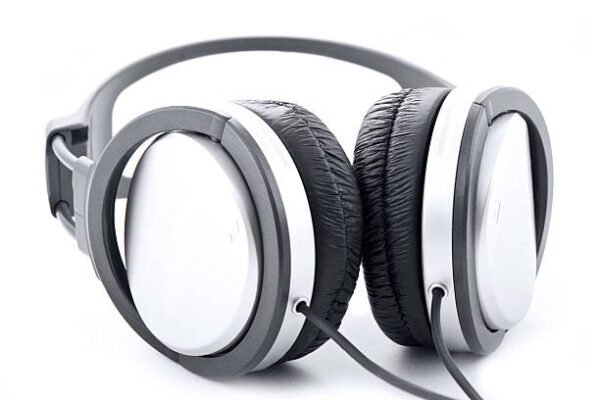 silver headphone